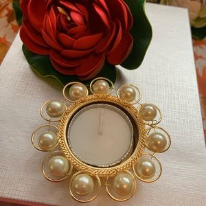 Handmade Gold plated Tea Light Candle Holder